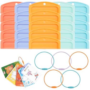 Imagem de LUVCOSY Porta-cartões para Yoto Cards, 20 peças reutilizáveis com 5 anéis para transporte de viagem infantil, armazenamento e organizador de cartões eficientes para acessórios Yoto Player