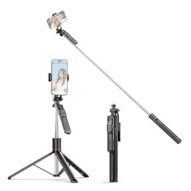 Imagem de TARSHYRY Selfie Stick Telefone Tripé, Tripé Portátil Tripod Stand Com Controle Remoto e Suporte Retrátil para Selfie, Vídeo, Gravação, Foto, Transmissão Ao Vivo, Vlog, Compatível Com IOS (Preto)