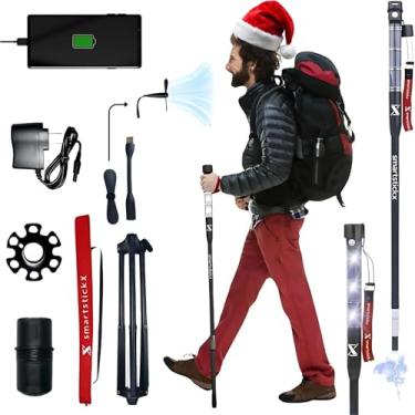 Imagem de SmartstickX Bengala Tática, Bastão De Autodefesa, Arma De Choque, 2 Modos De Luz Led Brilhantes, Alumínio De Nível Militar, Porta De Carregamento Usb/Ventilador, Aventuras Ao Ar Livre, Trekking, Fe