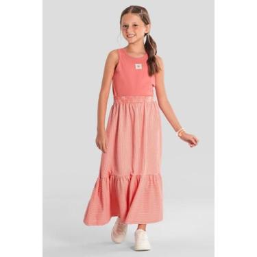 Imagem de Conjunto infantil menina com saia fio tinto Brandili, 10, Rosa