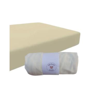 Imagem de Kit 3 Lençóis Avulsos com Elástico para Berço Americano, Malha 100% Algodão, Hipoalergênico, 160x98x12cm (Palha)