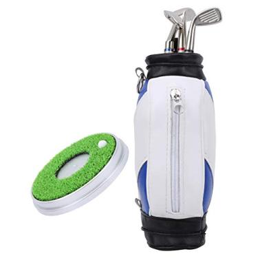 Imagem de KIMISS Mini Conjunto de Porta-Canetas de Liga de Zinco Com Canetas e Base de Gramado Verde - Acessório de Mesa Divertido para Entusiastas (#1)