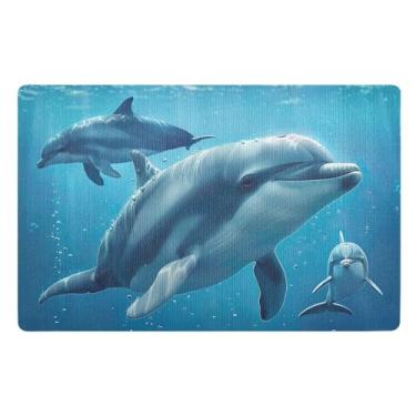 Imagem de Joisal Tapetes internos de golfinhos para entrada de casa, tapetes duráveis para patas enlameadas, tapete interno, decoração de porta da frente e entrada externa