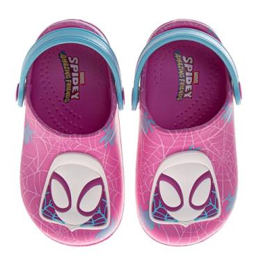 Imagem de Sandália aquática Marvel Spider-Gwen Girls Pink Clogs Spiderman para meninas tamanho 5-10 / criança pequena 11-12, Rosa/azul, 11-12 Little Kid