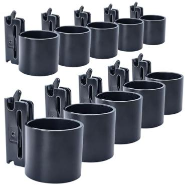 Imagem de MorScan Pacote com 10 suportes de ferramentas de aço E-Track, ganchos de tubo circular de 5 cm, organizador de ferramentas resistentes para manter ancinhos, pás, vassouras, ferramentas estáveis