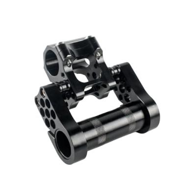 Imagem de Guidão de bicicleta dobrável de 25,4 a 31,8 mm com mesa, guidão de ponte BMX, haste dupla ajustável de potência curta.(25.4 Black)
