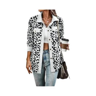 Imagem de Jaqueta Bomber Elegante Feminina Com Estampa De Leopardo, Estilo Casua