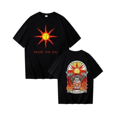 Imagem de Camiseta Unissex Dark Souls Praise the Sun Harajuku Com Gola Redonda, 