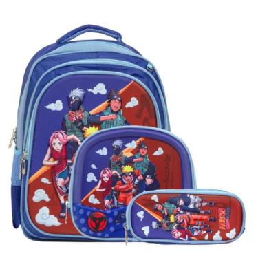 Imagem de Mochila Infantil Masculina Costas Naruto + Lancheira Estojo - TOYS 2U