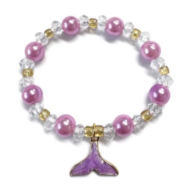 Imagem de Pulseiras de unicórnio com contas arco-íris para crianças, adolescentes, lembrancinhas de festa para meninas, One Size, Cristal, Sem Pedra Preciosa