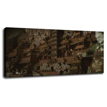 Imagem de Impressão em tela chinesa Wukong Myth Poster arte de parede para casa 1 peça decorações com moldura 101.6 cm x 50.8 cm