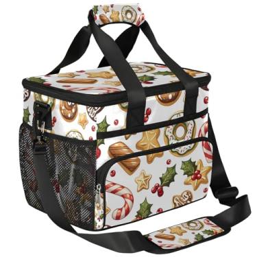 Imagem de Mochila festiva de piquenique com isolamento de bengala doce, lancheira para mulheres, homens, cesta de piquenique, lancheira portátil para piquenique, praia, trabalho, viagem, escritório, acampamento