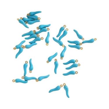 Imagem de Pingentes De Pimenta Vermelha Esmaltados 10 Peças Cor Dourada Liga Met