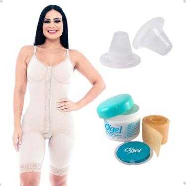 Imagem de Kit Cinta Modeladora +Ortese Umbigo +Lâmina P/ Cicatriz 30x3 - Model F