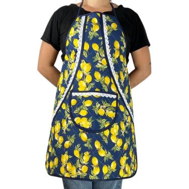 Imagem de Avental Plastificado Cozinha Estampado Churrasco Bolso Lava Louça Roup