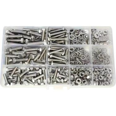 Imagem de Conjunto De Parafuso Hexagonal De Aço Inoxidável 304 Com 240 Peças M4 