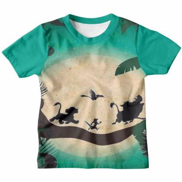 Imagem de Camiseta Infantil  Rei leão timão e Pumba Camisa Estampada Digital 3D-Unissex