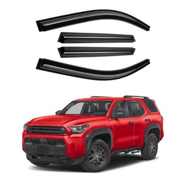 Imagem de Canvcle Viseiras de janela protetores de chuva para Toyota 4Runner 2025 2026 acessórios, fita adesiva na janela lateral defletores de vento viseiras de ventilação persianas à prova de chuva 4 peças