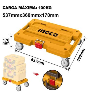 Imagem de Base Rodas Para Caixa Ferramentas Empilháveis Ingco 100Kg