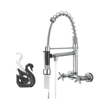 Imagem de Torneira De Cozinha De Alta Pressão Cromada Montada Na Parede Com Mist