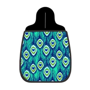 Imagem de Lixeira De Carro Organizador Lixinhocar Penas Pavão Tons Verdes