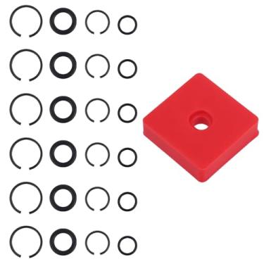 Imagem de 6 conjuntos de anéis de fricção com clipe de retenção de impacto de 1/5.1 cm com anel de vedação, com anel de retenção e ferramenta de instalação de bigorna para chave de impacto elétrica e pneumática