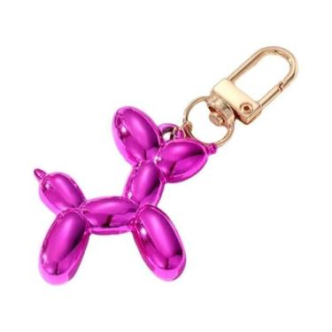 Imagem de Chaveiros De Cão Balão Em Resina Multicolorida Com Argola De Metal Dou