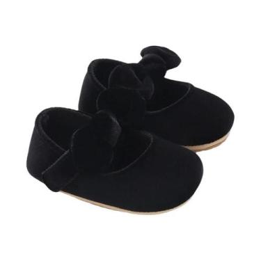 Imagem de Sapatos Antiderrapantes Pretos Para Bebês Meninos E Meninas 0-18M, Sap
