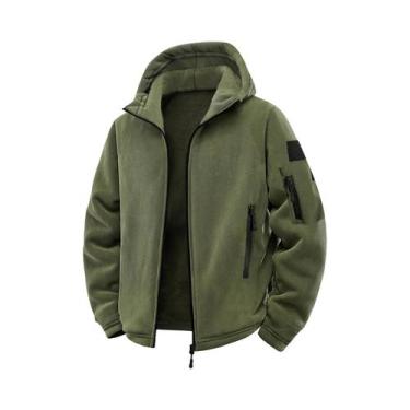 Imagem de Jaqueta Tática Masculina Com Capuz Para Outono Inverno, Grossa E Quent