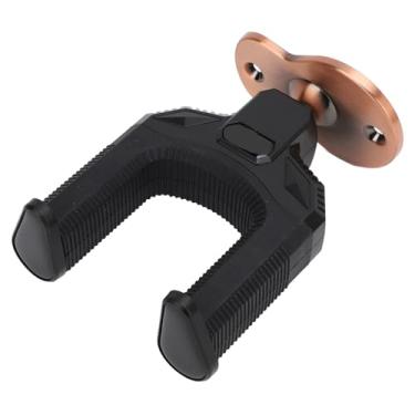 Imagem de RiToEasysports Suporte de Parede para Guitarra, Suporte de Metal Com Trava Automática para Guitarras Acústicas Elétricas, Banjo, Baixo, Bandolim (Base de cor cobre vermelho)