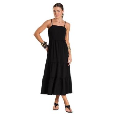 Imagem de Vestido Feminino Midi Dianna Preto, M, Preto