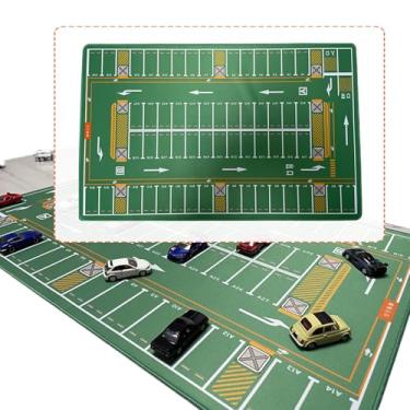Imagem de KiBcsLic Tapete de estacionamento em escala 1/64, adereço fotográfico antiderrapante, miniatura para garagem de carros, tapete de mesa para hobbistas adultos, Verde