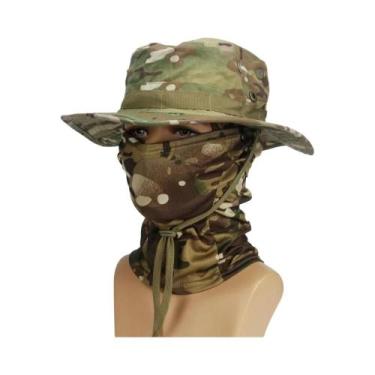 Imagem de Chapéu Boonie Masculino Camuflado Com Aba Larga Dobrável, Protetor Sol