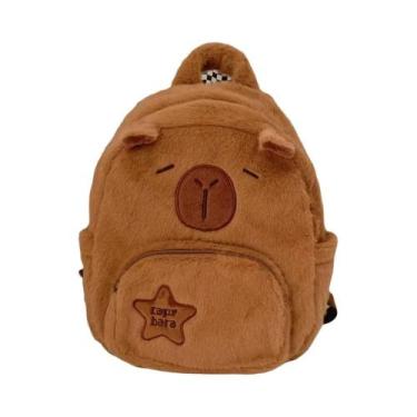 Imagem de Mochila Transversal De Pelúcia Kawaii De Capivara Para Mulheres, Grand