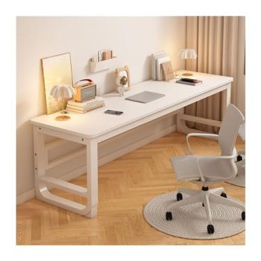 Imagem de CFGH6FDF Cômoda de mesa para computador dupla simples para casa, mesa tudo-em-um, pequena para uso doméstico, mesa de estudo de estudante, escrita, escritório (branco, 200 x 60 x 74 cm)