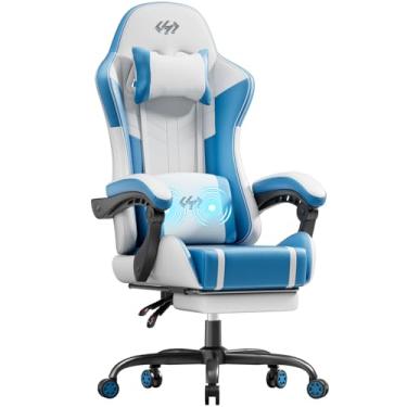 Imagem de HLDIRECT Cadeira de jogos, cadeira de videogame com apoio para os pés, cadeira de computador gamer, cadeiras de jogos ergonômicas para adultos com apoio de cabeça e apoio lombar, cadeira de escritório