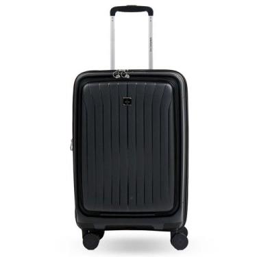 Imagem de Mala de Bordo 10 Kg Polipropileno 4 Rodas Swiss One Topázio Preta - Ba