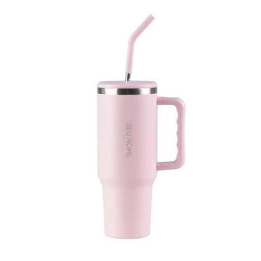 Imagem de Copo Térmico com Canudo Dual 1,2L Rosa - Bagaggio, Rosa, U