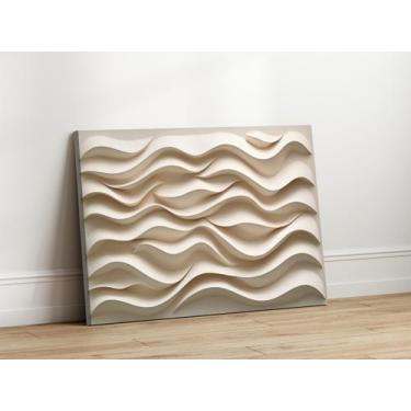 Imagem de Quadros Decorativos  Sala Abstrato Textura Bege Luxo 130x90 Linha Prem