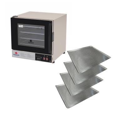 Imagem de Forno Turbo Prp-004 Plus 220V Preto Progás + 4 Assadeiras Cimapi 220V