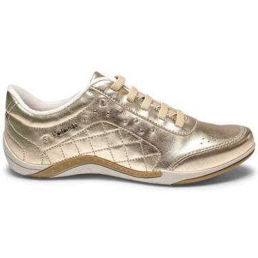 Imagem de Tênis Casual Feminino Kolosh Calce Facil Gel Macio Conforto, Dourado, 