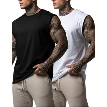 Imagem de Kit 2 Regata Oversized Machão Streetwear Básica Lisa Casual - Camisa O