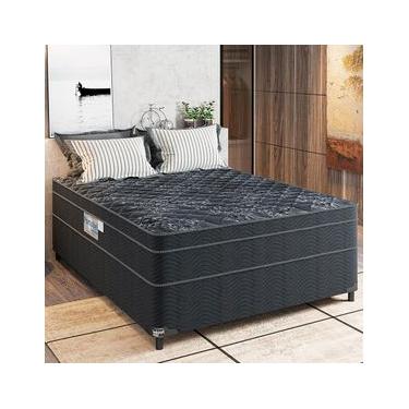 Imagem de Cama Box Casal Portobel + Colchão Diplomata com Espuma D-45 65x138x188cm - Preto