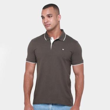 Imagem de Camisa Polo Hering Lisa Masculina, Verde escuro, M