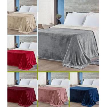 Imagem de Edredom queen alaska 1 pç cobertor manta sherpa flannel aconchegante l
