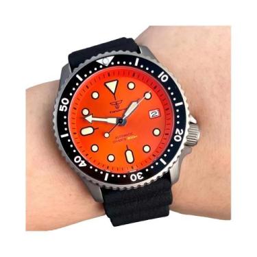 Imagem de Relógio Masculino Automático Black Titanium Diver 200M Com Vidro De Sa
