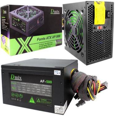 Imagem de Fonte Atx Gamer 500w Com Cooler 120mm Bivolt dmix AF-500 - DEX
