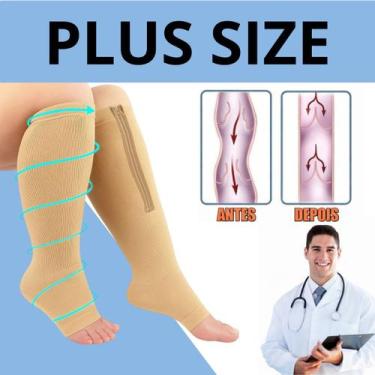 Imagem de Meia De Compressão 20_30mmHg Plus Size com Zíper e Proteção Interna Id