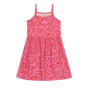 Imagem de Vestido infantil menina com flores Brandili -Rosa-Feminino