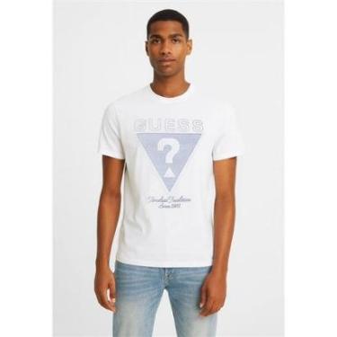 Imagem de Camiseta Guess Triangulo Bordado Timeless Branco-Masculino
